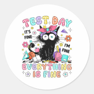 Test Day Its Fine Im Fine Everything Is Fine Testi Classic Round Sticker