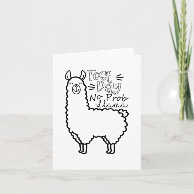 Test Day No Prob-llama Llama Teacher Testing Day  Card (Front)