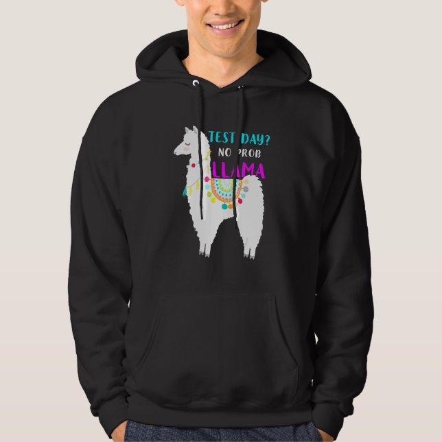 Test Day No Prob Llama Teacher Exam Testing Hoodie (Front)