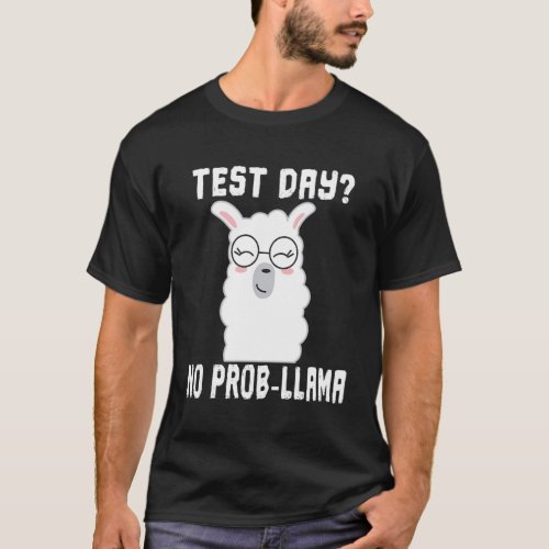 Test Day No Prob_Llama Teacher Teaching Exam Testi T_Shirt