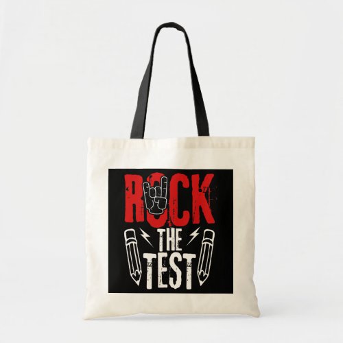 Test Day Rock The Funny Metal Teacher Student Tote Bag