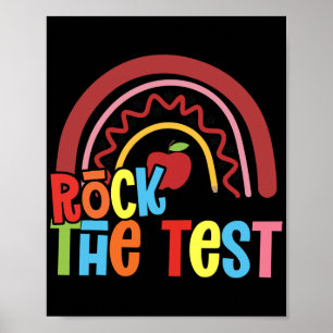 Test Day Rock The Test Teacher Rainbow Testing Poster