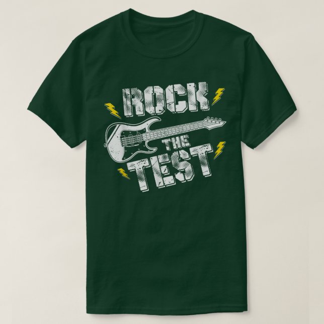 Test Day Rock The Test Teacher Testing Day Funny G T-Shirt (Design Front)