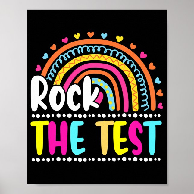 Test Day Rock The Test Teacher Testing Day Poster (Front)