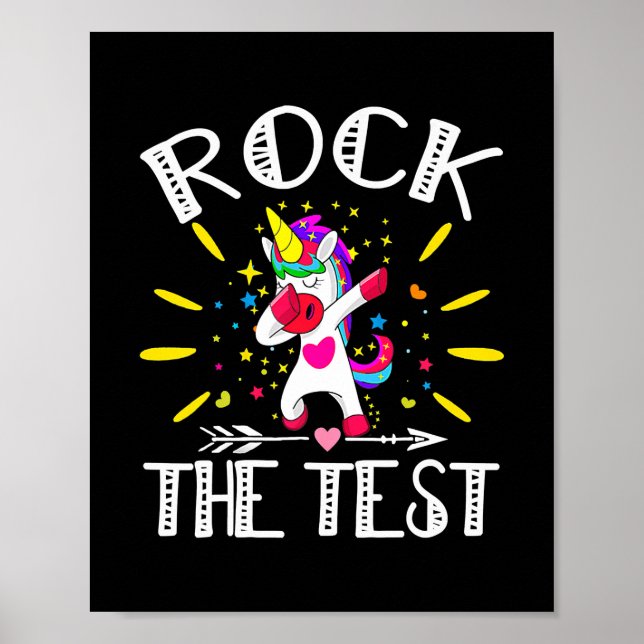Test Day Rock The Test Teacher Testing Day Poster (Front)