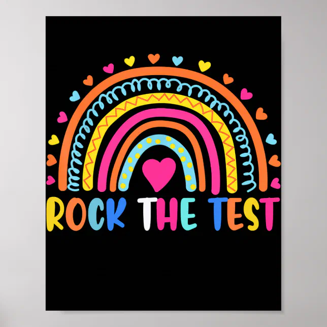 Test Day Rock The Test Teacher Testing Day Poster | Zazzle