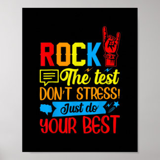 Test Day Rock The Test Teacher Testing Day Poster