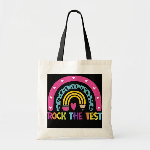 Test Day Rock The Test Teacher Testing Day Tote Bag
