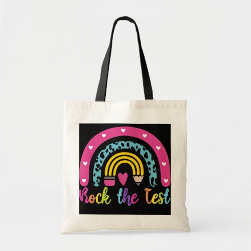 Test Day Rock The Test Teacher Testing Day Tote Bag