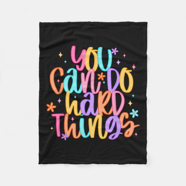 Test Day You Can Do Hard Things Teacher Testing Da Fleece Blanket (Front)