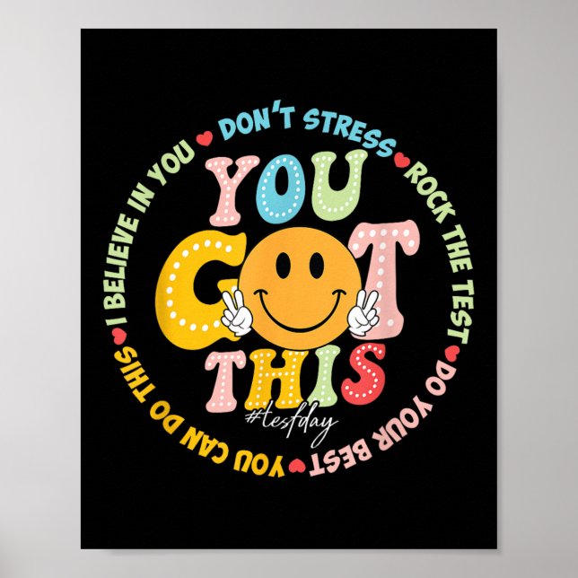 Test Day You Got This Rock The Test Teacher Testin Poster (Front)