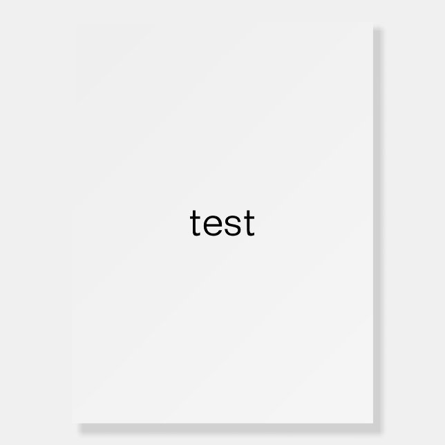 Test Foam Board (Front)