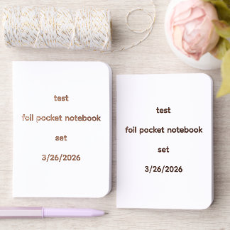 test foil pocket notebook set 3/26/2026