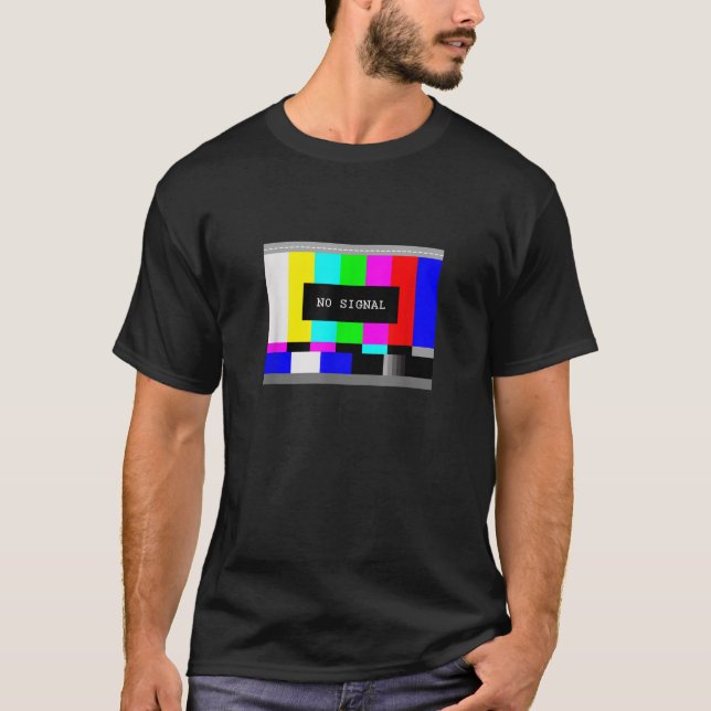Test Image I No Signal Glitch Frame Retro Analog T T-Shirt (Front)