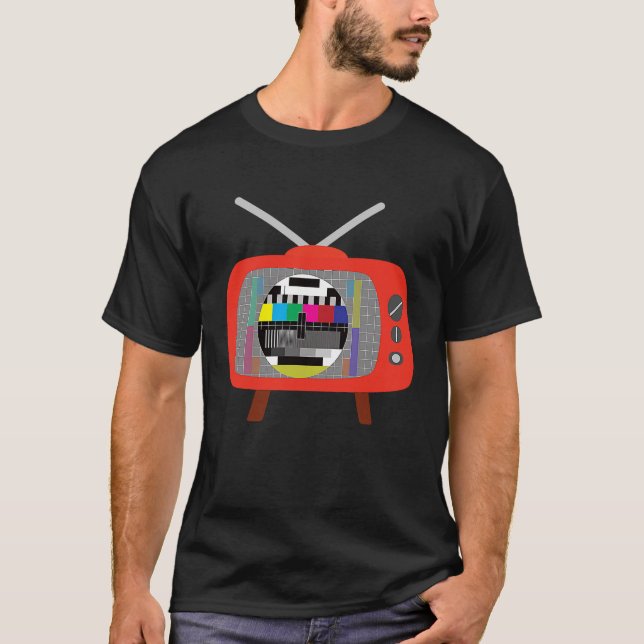 Test image on tube TV retro colour TV broadcast en T-Shirt (Front)
