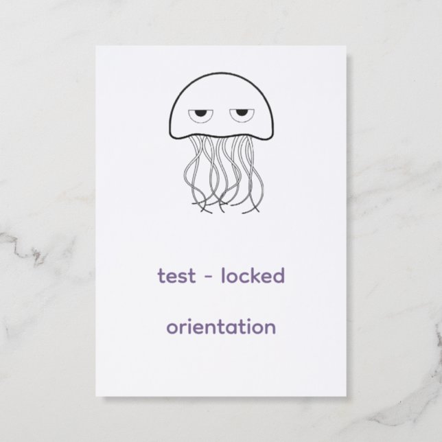 test - locked orientation letterpress photo cards (Front)