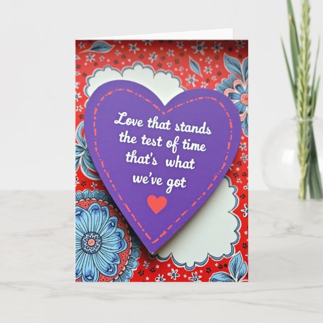 Test Of Time Love Heart Card (Front)
