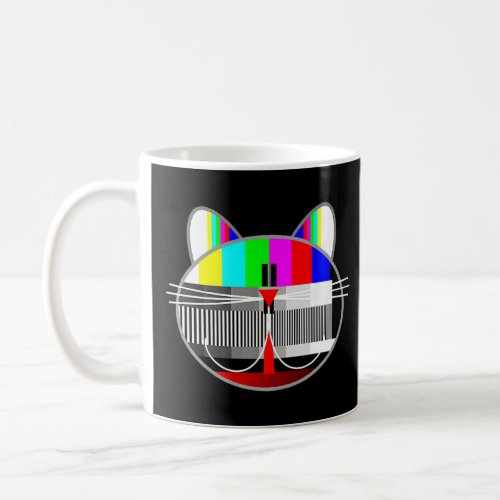 Test Pattern Cat Vintage Retro 80s 90s Television  Coffee Mug