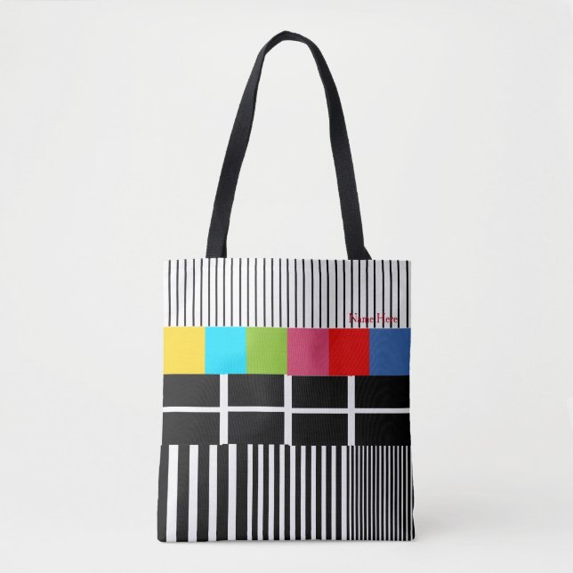 Test Pattern Inspired Tote Bag (Front)