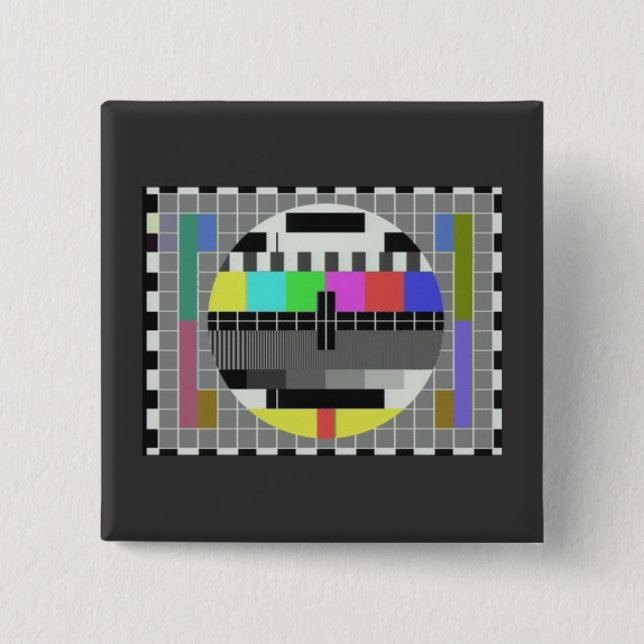 Test pattern novelty (BBC card G) Pinback Button (Front)
