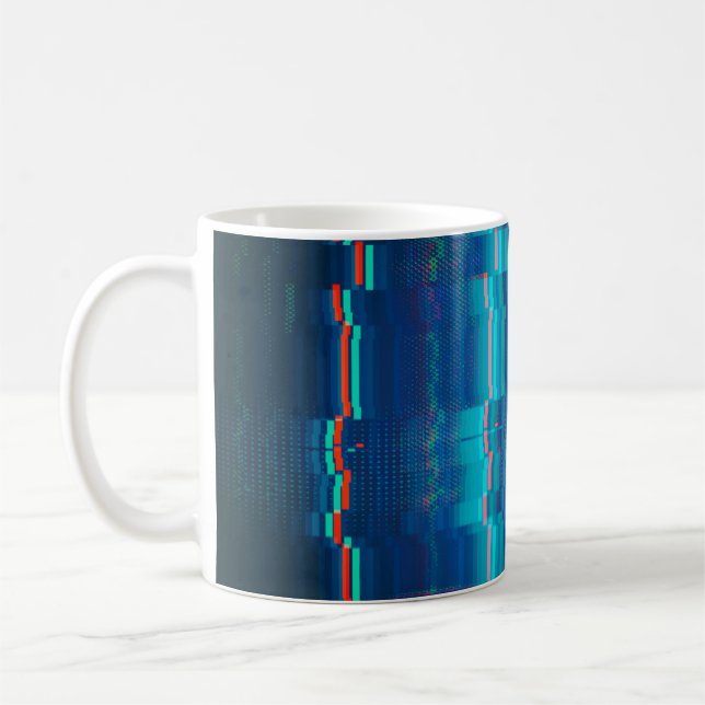 Test screen glitch abstract coffee mug (Left)