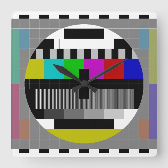 Test screen square wall clock (Front)