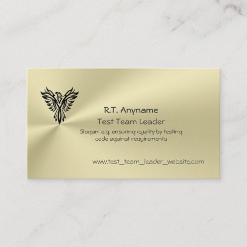 Test Team Leader with Phoenix logo on gold effect Business Card