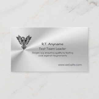 Test Team Leader with Phoenix logo on steel effect Business Card