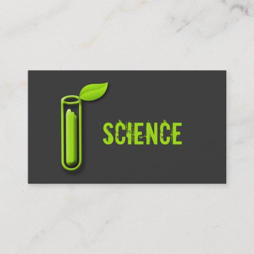 Customizable Test Tube Leaf Cool Scientist Business Cards