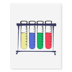 Test Tube Shelf Temporary Tattoos