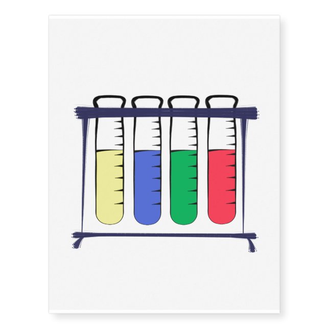 Test Tube Shelf Temporary Tattoos (Front)