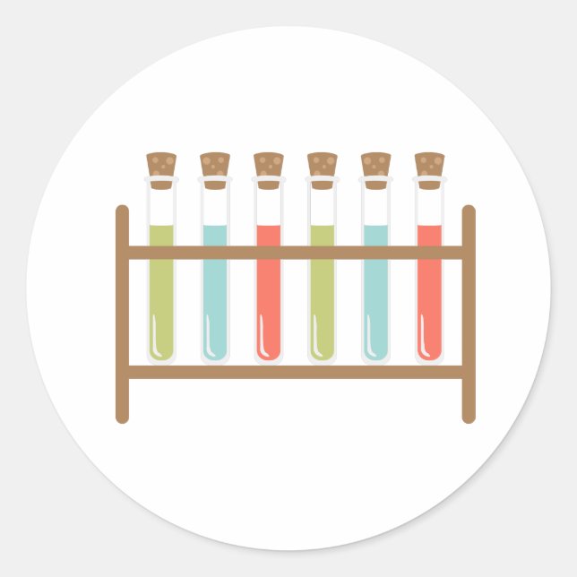 Test Tubes Classic Round Sticker (Front)