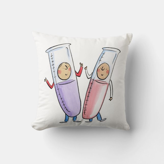 Test Tubes Throw Pillow (Front)