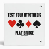 Test Your Hypothesis Play Bridge Four Card Suits 3 Ring Binder (Back)