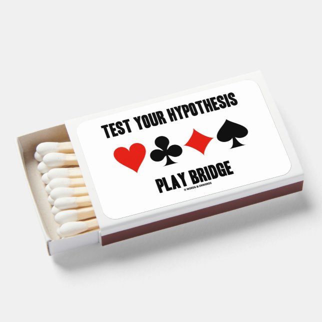Test Your Hypothesis Play Bridge Four Card Suits Matchboxes (Front Open)
