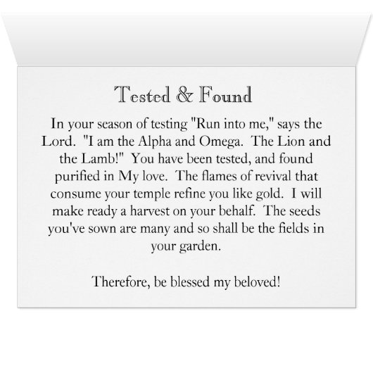 Tested & Found (Inside Horizontal (Bottom))