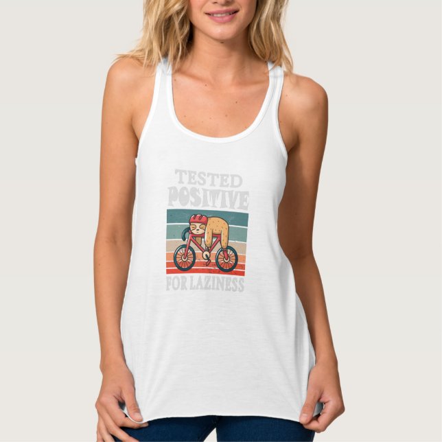 Tested positive for laziness Sloth on Bicycle Tank Top (Front)