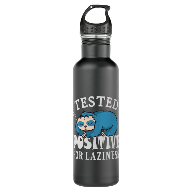 Tested positive for laziness Sloth Stainless Steel Water Bottle (Front)