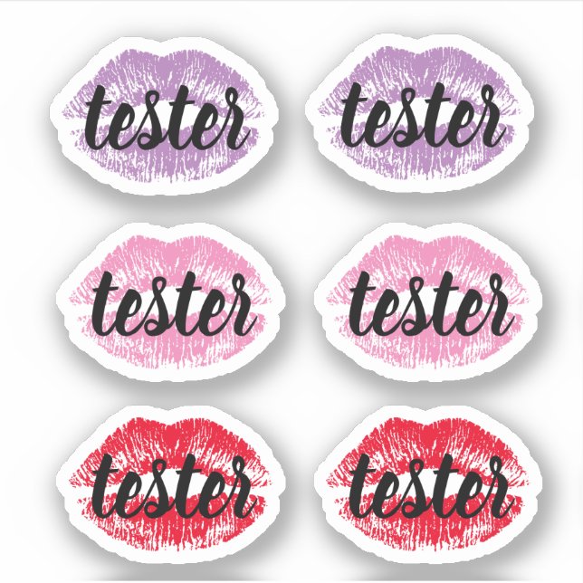 Tester Sample Try Me Lips Lipstick Makeup Product Sticker (Front)
