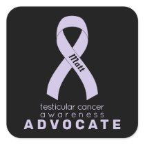 Testicular Cancer Advocate Black Square Sticker