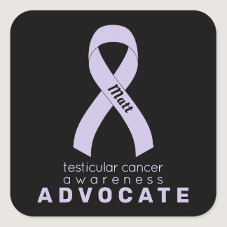 Testicular Cancer Advocate Black Square Sticker