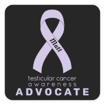 Testicular Cancer Advocate Black Square Sticker