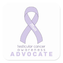 Testicular Cancer Advocate White Square Sticker