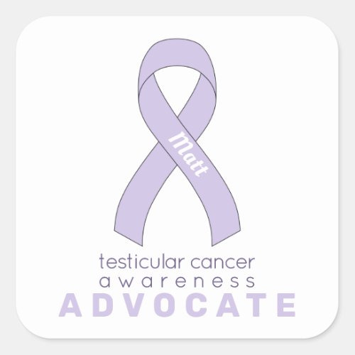 Testicular Cancer Advocate White Square Sticker