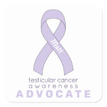 Testicular Cancer Advocate White Square Sticker