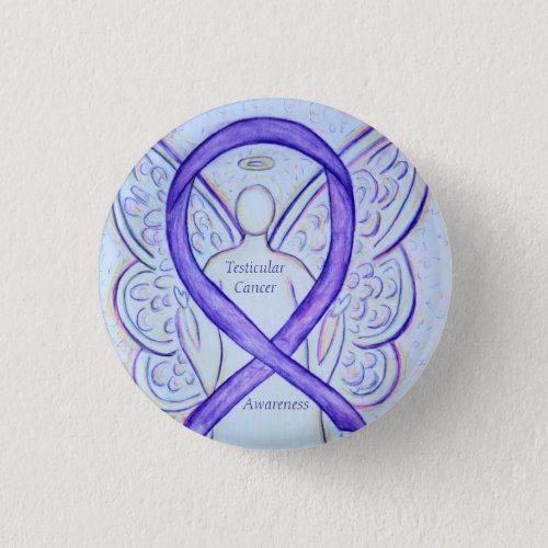 Testicular Cancer Angel Awareness Ribbon Pin