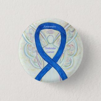 Testicular Cancer Angel Awareness Ribbon Pins