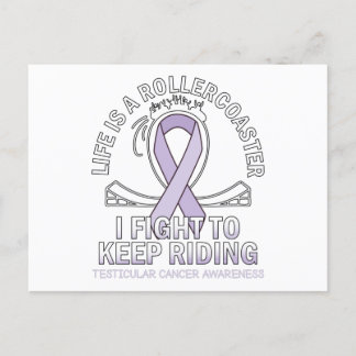Testicular cancer awareness light purple ribbon postcard