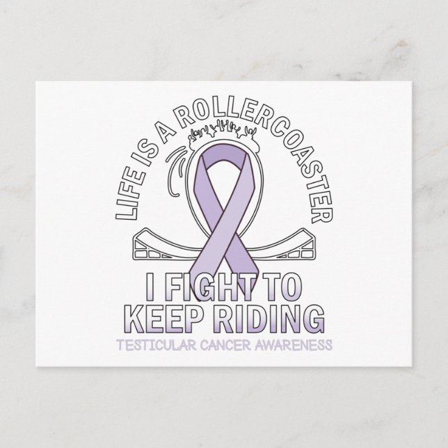 Testicular cancer awareness light purple ribbon postcard (Front)