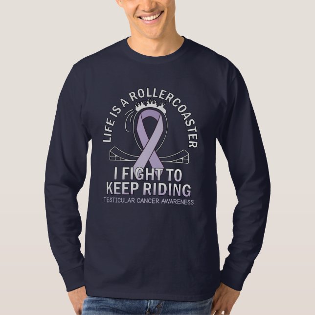 Testicular cancer awareness light purple ribbon T-Shirt (Front)